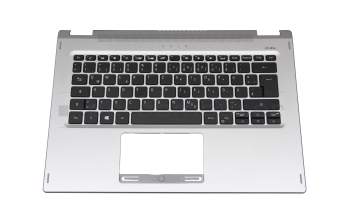 1AC45A6600 teclado incl. topcase original Acer DE (alemán) negro/plateado con retroiluminacion