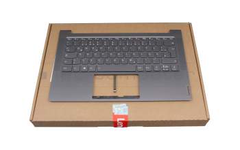 1KAFZZG0062 teclado incl. topcase original Lenovo DE (alemán) gris/canaso con retroiluminacion