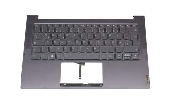 1KAFZZG0068 teclado incl. topcase original Lenovo DE (alemán) gris/canaso con retroiluminacion