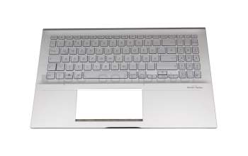 1KAHZZG007K teclado incl. topcase original Asus DE (alemán) plateado/plateado con retroiluminacion