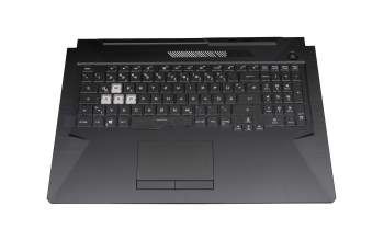 1KAHZZG010W teclado incl. topcase original Asus DE (alemán) negro/transparente/negro con retroiluminacion