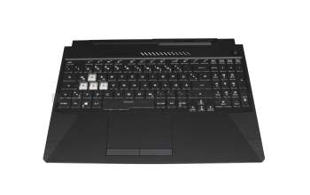 1KAHZZQG01 teclado incl. topcase original Asus DE (alemán) negro/transparente/negro con retroiluminacion