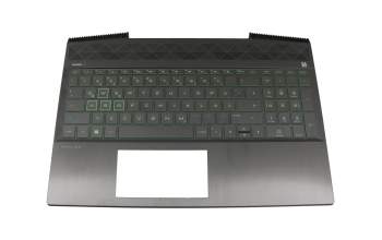 2B-BBQ08C24B teclado incl. topcase original Primax DE (alemán) negro/verde/negro con retroiluminacion