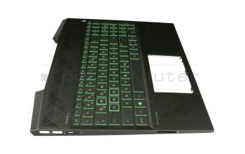 2B-BBQ08C24B teclado incl. topcase original Primax DE (alemán) negro/verde/negro con retroiluminacion