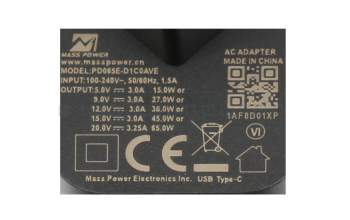 40091742 cargador USB-C original Medion 65 vatios EU wallplug