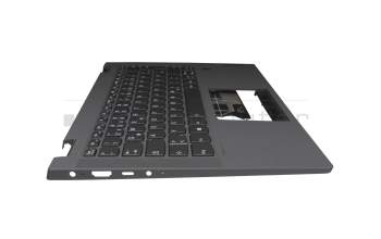 433.OK108.0001 teclado incl. topcase original Lenovo DE (alemán) negro/canaso con retroiluminacion
