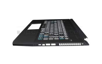 439.0GY01.0003 teclado incl. topcase original Acer DE (alemán) negro/transparente/negro con retroiluminacion