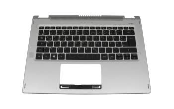 439.0JT01.0002 teclado incl. topcase original Acer DE (alemán) negro/plateado con retroiluminacion