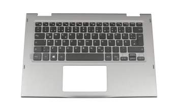 460.07R08.0017 teclado incl. topcase original Dell DE (alemán) negro/plateado con retroiluminacion