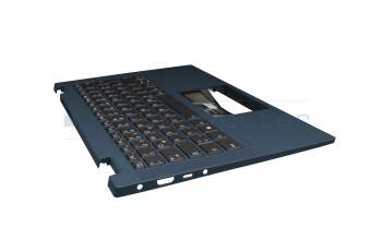 460.0MD06.0001 teclado incl. topcase original Lenovo DE (alemán) gris oscuro/azul con retroiluminacion azul