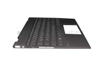 4600GA1T0001 teclado incl. topcase original HP DE (alemán) gris/canaso con retroiluminacion