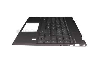 4600GA1T0001 teclado incl. topcase original HP DE (alemán) gris/canaso con retroiluminacion