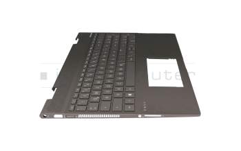 46M.0EDCS.0044 teclado incl. topcase original HP DE (alemán) negro/negro con retroiluminacion