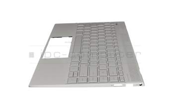 46M0EFCS0061 teclado incl. topcase original HP DE (alemán) plateado/plateado con retroiluminacion