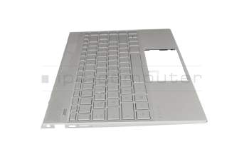 46M0EFCS0061 teclado incl. topcase original HP DE (alemán) plateado/plateado con retroiluminacion