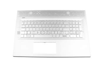 46M0EJCS0003 teclado incl. topcase original HP DE (alemán) plateado/plateado con retroiluminacion