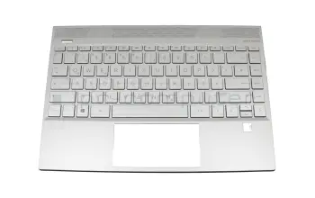 46M0G9CS0006 teclado incl. topcase original HP DE (alemán) plateado/plateado con retroiluminacion