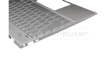 46M0G9CS0006 teclado incl. topcase original HP DE (alemán) plateado/plateado con retroiluminacion