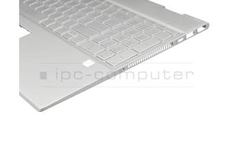 46M0GBCS0025 teclado incl. topcase original HP DE (alemán) plateado/plateado con retroiluminacion (DIS)