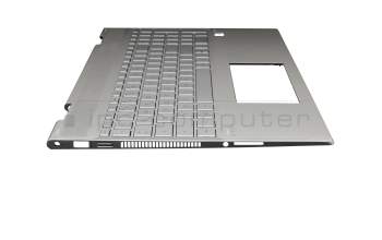 46M0GBCS0065 teclado incl. topcase original HP DE (alemán) plateado/plateado con retroiluminacion (UMA)