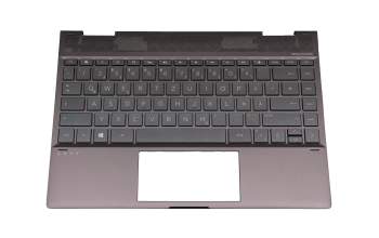 490.0EB07.AD0G teclado incl. topcase original Wistron DE (alemán) gris oscuro/canaso con retroiluminacion