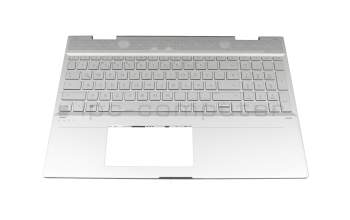 490.0EH07.CP0G teclado incl. topcase original Wistron DE (alemán) plateado/plateado con retroiluminacion