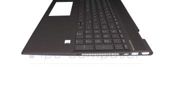 4900GB07.0S0G teclado incl. topcase original HP DE (alemán) gris/antracita con retroiluminacion
