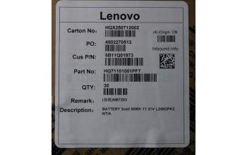 Lenovo 5B11Q01973 BATTERY 3cell 50Wh 11.31V L24N3PK2 NT/A