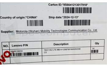 Lenovo 5B28C29059 TB311XU LTE MB 4+128&*6818AA002248 CS