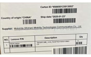Lenovo 5B28C29834 TB330FU MB_ 4+64_Pan&*HQ3160001VMK0 CS