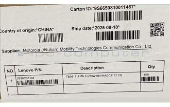 Lenovo 5B28C31104 TB361FU MB 8+256&*6818AA003152 CS