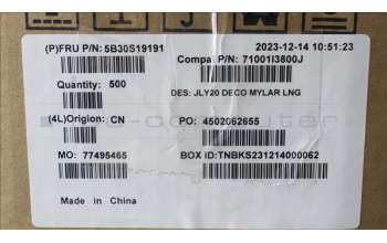 Lenovo 5B30S19191 BEZEL Deco cover Mylar C 83DH LG