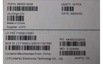 Lenovo 5B30S19238 BEZEL BEZEL L 83M4 BK