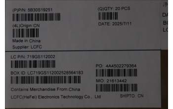 Lenovo 5B30S19251 BEZEL BEZEL L 83LT W/TAPE&RUBBER OLED