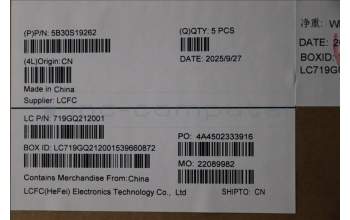 Lenovo 5B30S19262 BEZEL BEZEL L 83M3 B_COVER BK