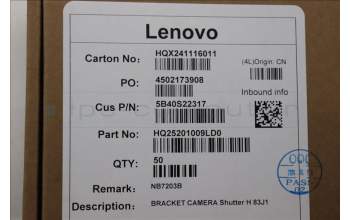 Lenovo 5B40S22317 BRACKET CAMERA Shutter H 83J1