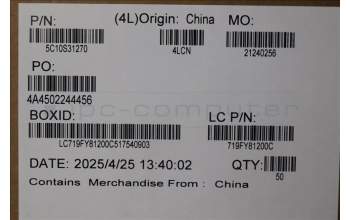 Lenovo 5C10S31270 CABLE Cable L 83K1 EDP IR TOUCH MGE