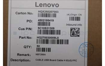 Lenovo 5C10S31309 CABLE USB Board Cable H 83JQ FFC