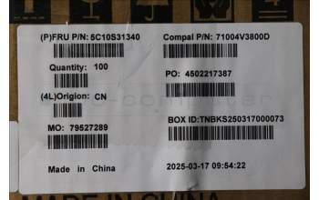 Lenovo 5C10S31340 CABLE MIC board FFC C 83KG