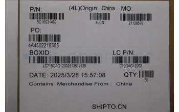 Lenovo 5C10S31463 CABLE Cable L 83F5 TP/B