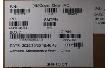 Lenovo 5C10S31510 CABLE Cable L 83LT EDP CABLE IPS LUX