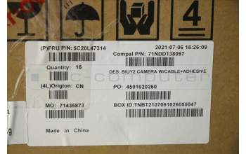 Lenovo CAMERA Camera C 80TY 720p W/Cable para Lenovo Yoga 710-14IKB (80V4)
