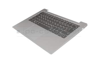 5CB0R07538 teclado incl. topcase original Lenovo DE (alemán) gris/plateado con retroiluminacion