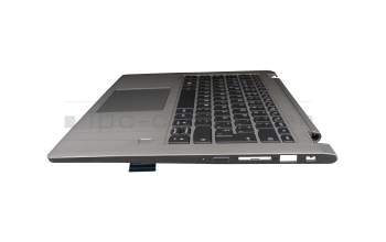 5CB0R08636 teclado incl. topcase original Lenovo SP (español) gris/plateado con retroiluminacion