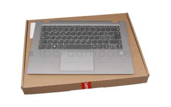 5CB0R08780 teclado incl. topcase original Lenovo CH (suiza) gris/plateado con retroiluminacion