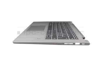 5CB0R08780 teclado incl. topcase original Lenovo CH (suiza) gris/plateado con retroiluminacion