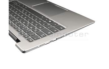 5CB0R12055 teclado incl. topcase original Lenovo DE (alemán) gris/plateado con retroiluminacion (fingerprint)