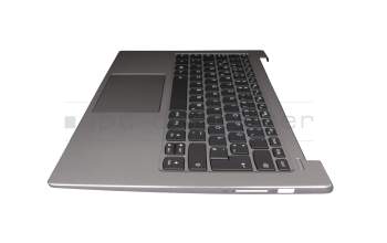 5CB0R12111 teclado incl. topcase original Lenovo DE (alemán) gris/plateado con retroiluminacion