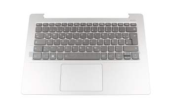 5CB0R16741 teclado incl. topcase original Lenovo DE (alemán) gris/plateado con retroiluminacion