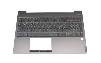 5CB0U42543 teclado incl. topcase original Lenovo DE (alemán) gris/canaso con retroiluminacion